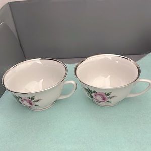 Set of two Royal Jackson Margaret Rose Footed Teacup fine china